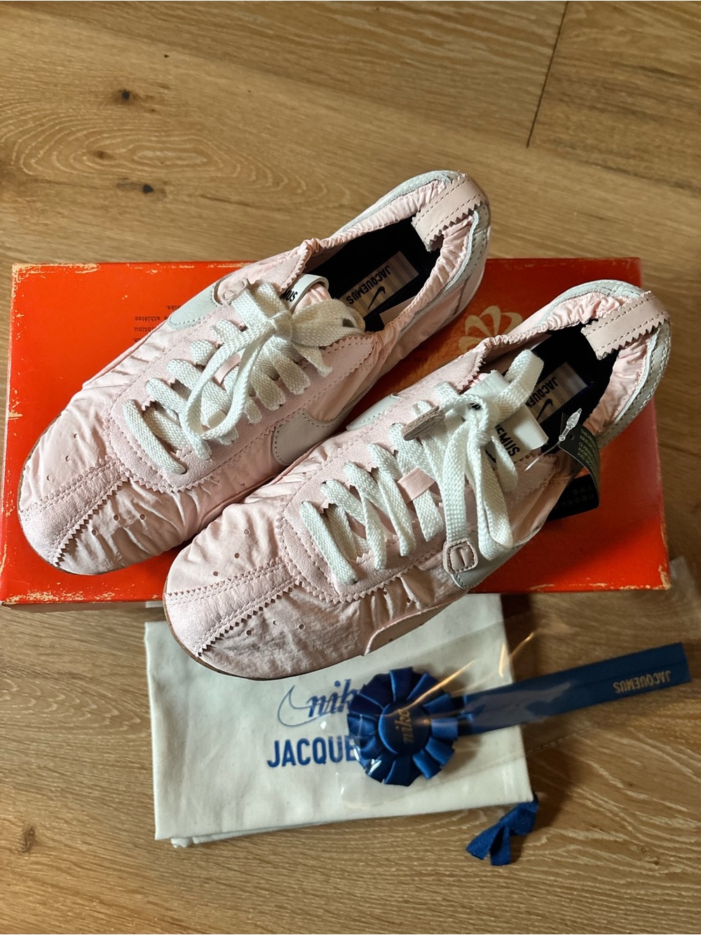 Jacquemus and Nike Women's Pink and White Moon Shoes